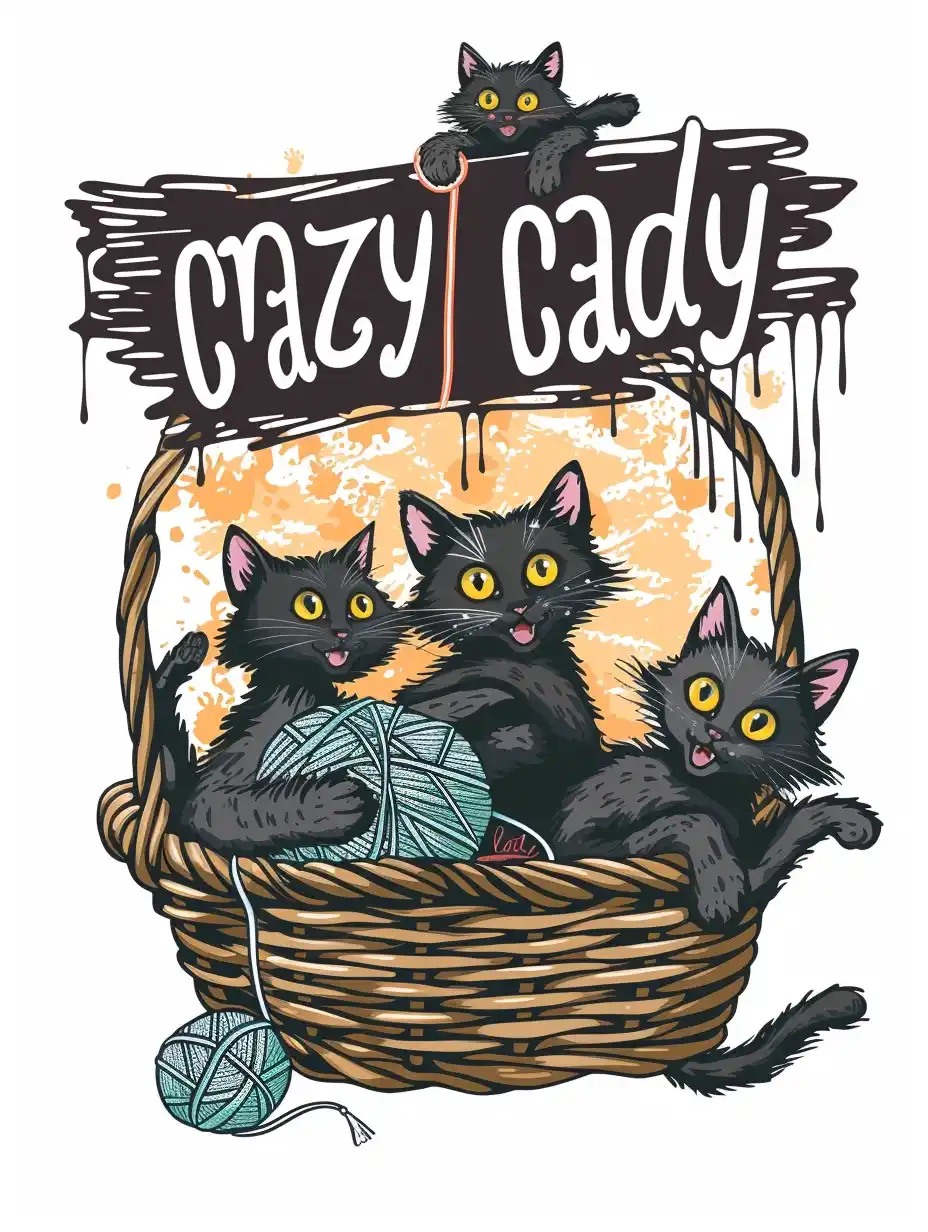 Cartoon Kittens with Yarn Midjourney提示词