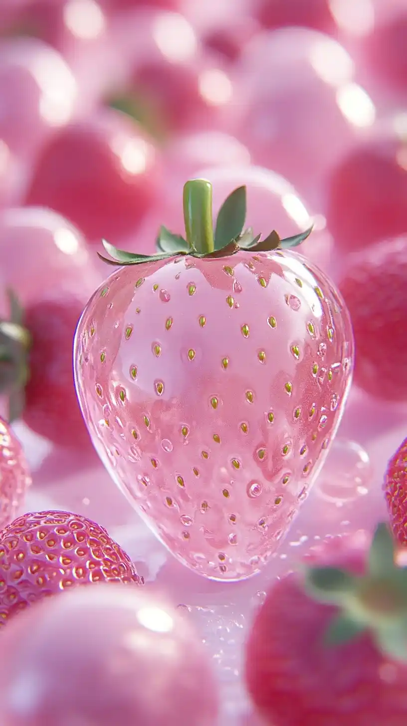 Glass Strawberry Composition C4D Midjourney提示词