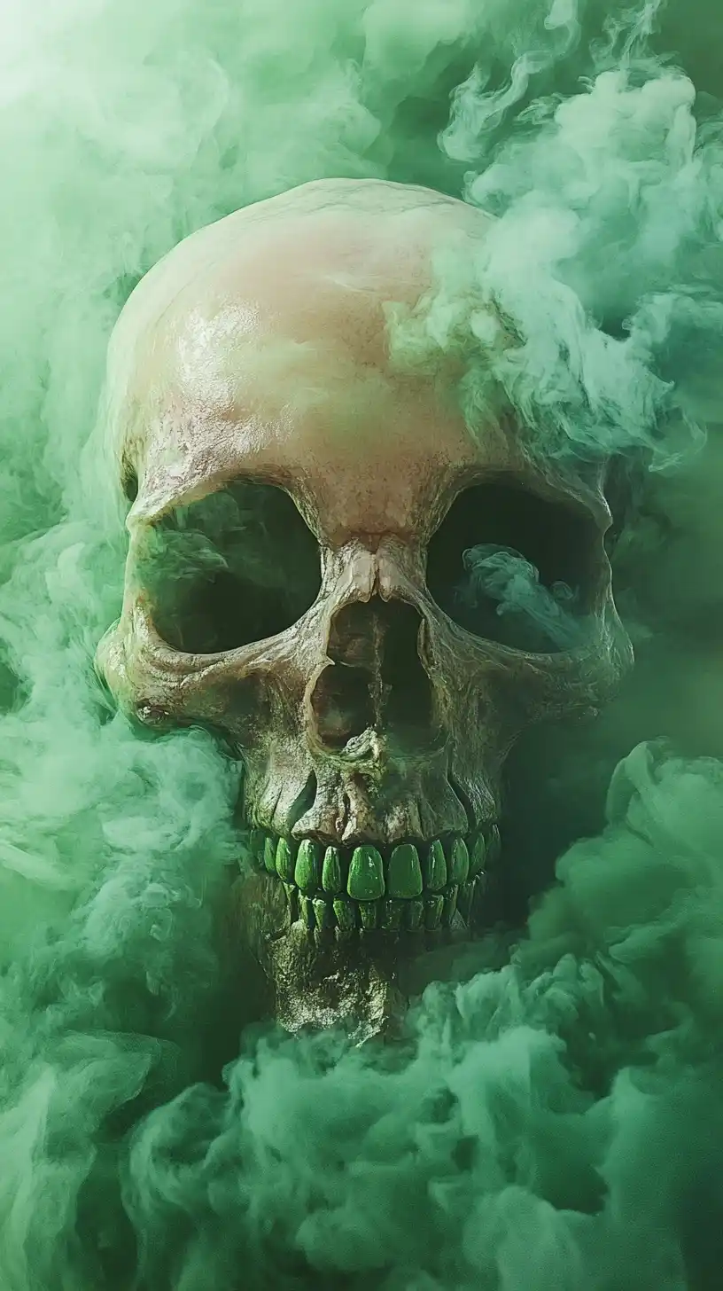 Biohazard Skull with Smoke Midjourney提示词