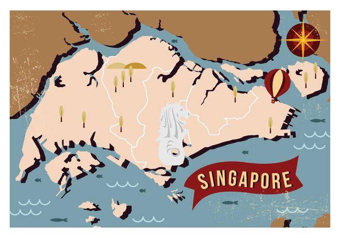 复古新加坡地图