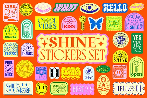 SHINE STICKERS VECTOR SET