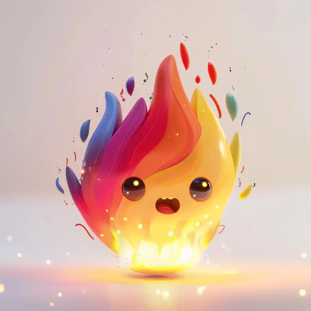 3D Flame Character Illustration Midjourney 提示词生成效果