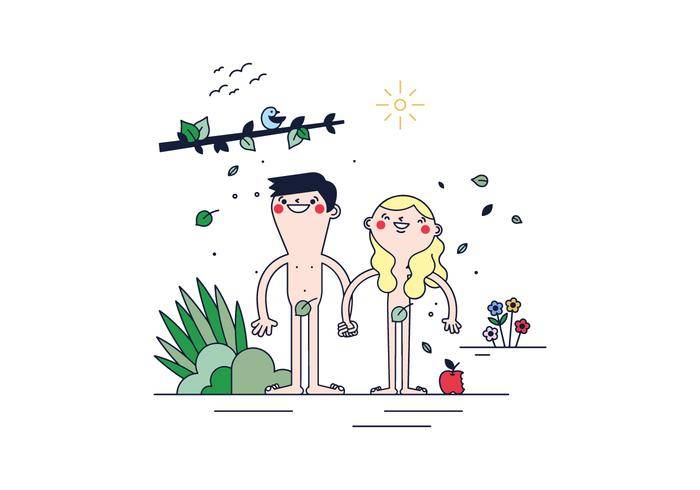免费亚当和夏娃矢量