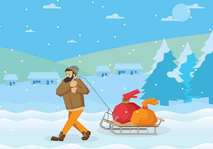 免费的雪橇插图