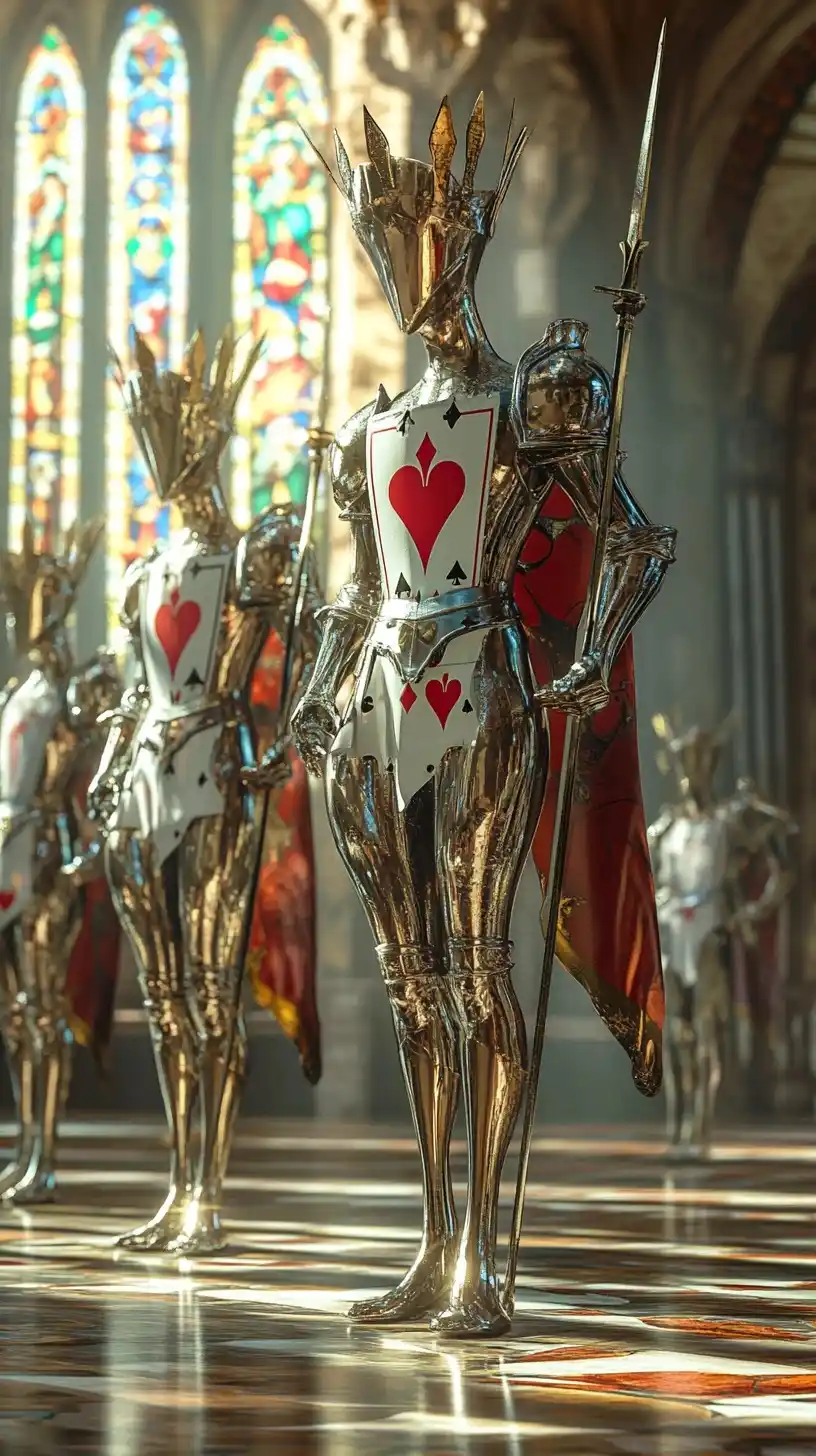 Photorealistic Card Soldiers in Castle Midjourney提示词