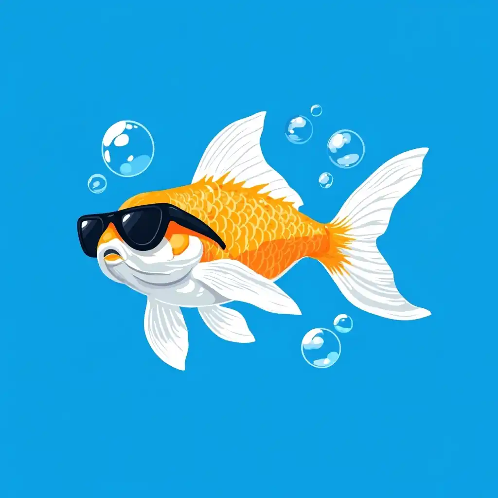 Minimalist Goldfish Logo Midjourney提示词