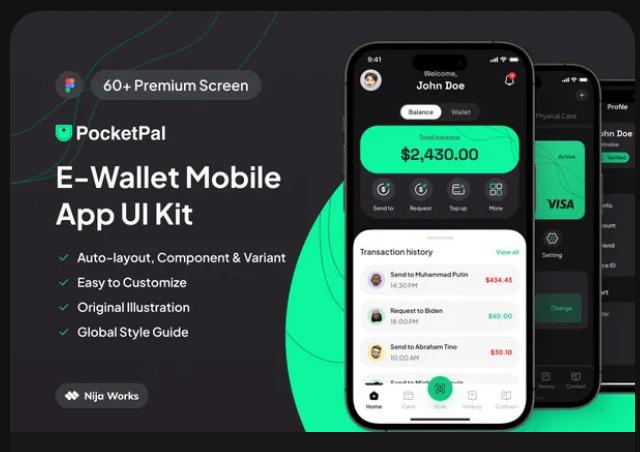 PocketPal - E Wallet App UI Kit