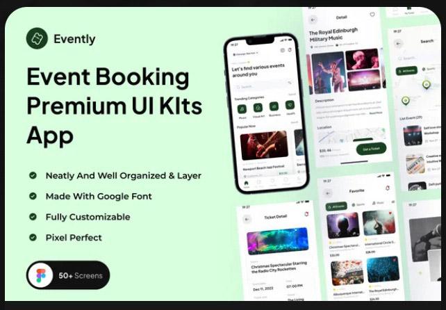Evently - Event Booking Premium UI KIts App