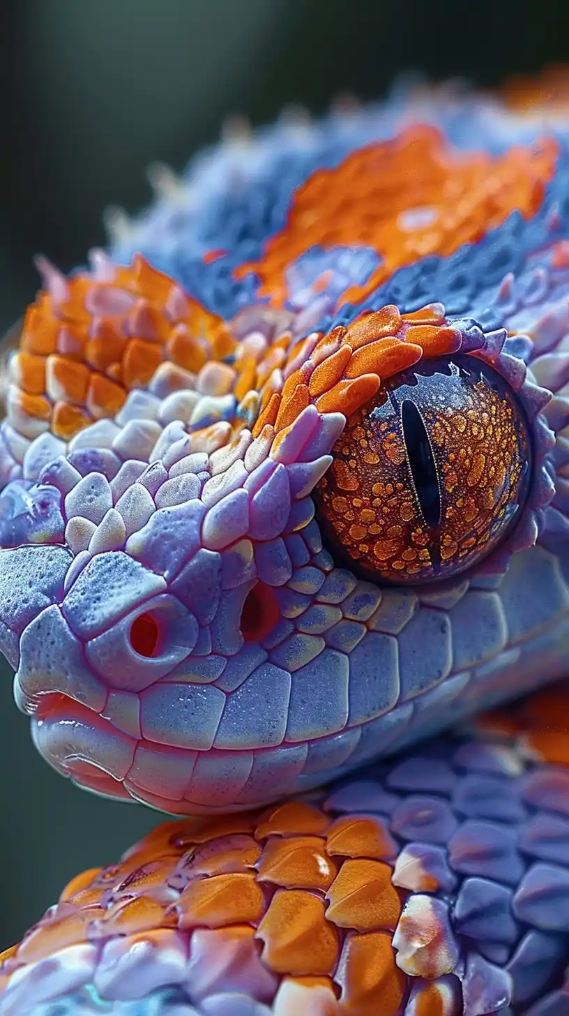 Detailed Snake Head Portrait Midjourney提示词