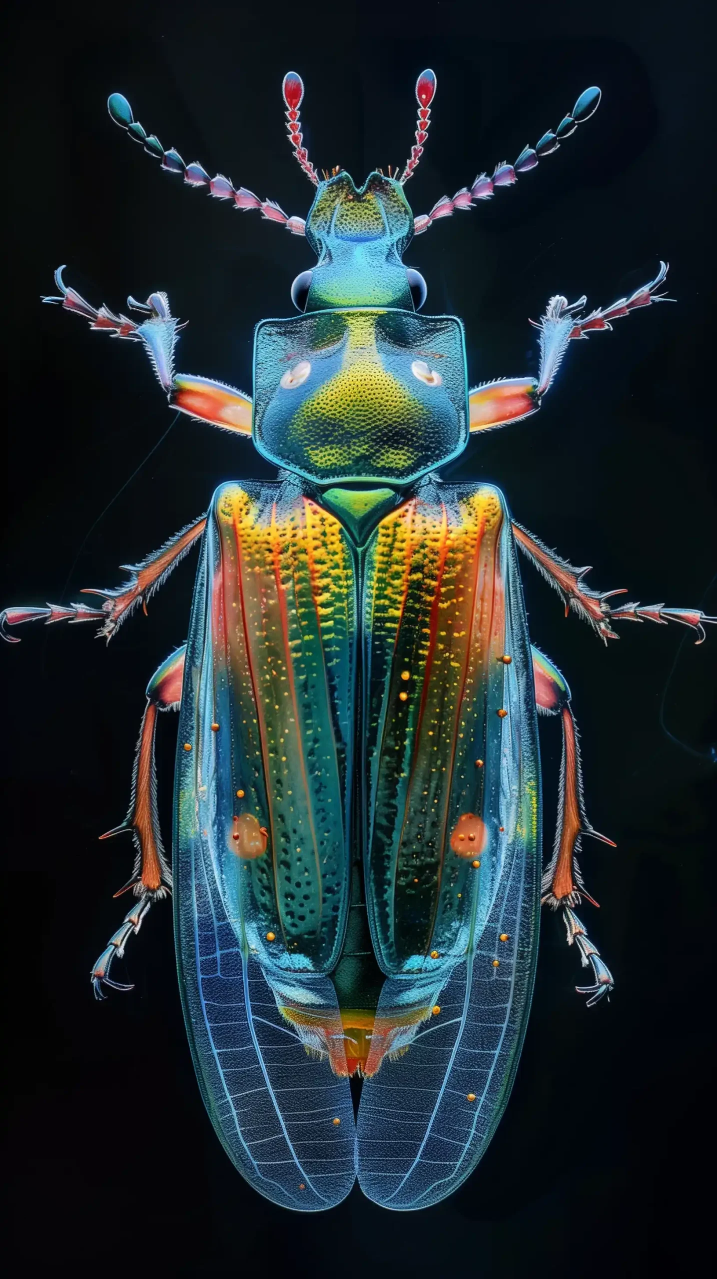 Jade Beetle Macro Fluorescence Midjourney提示词
