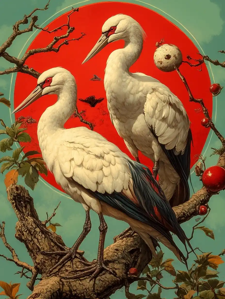 Hanafuda Art Composition Midjourney提示词