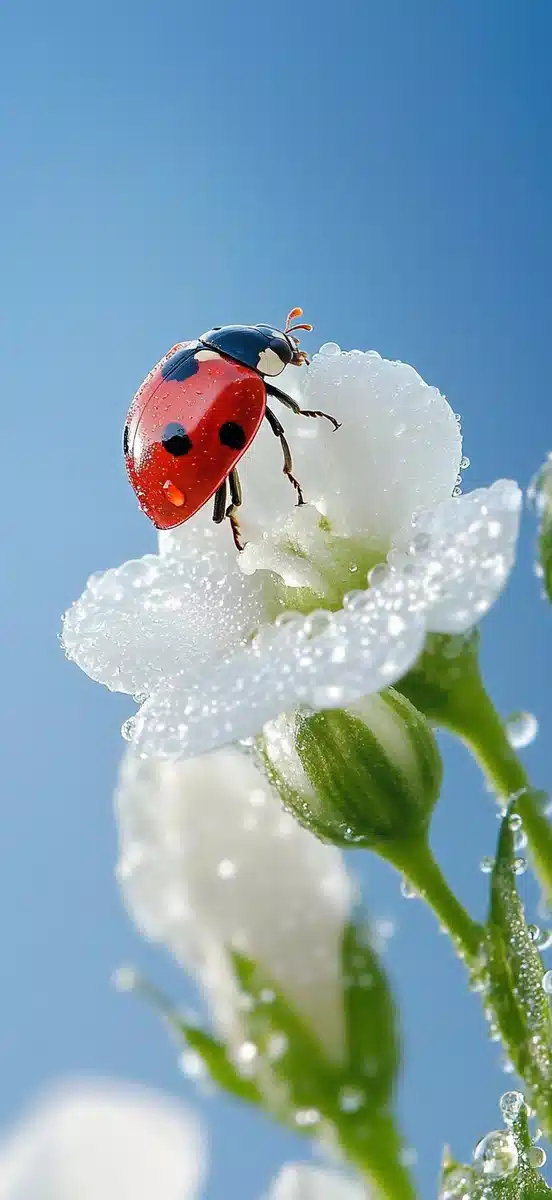 Macro Photography of Ladybug Midjourney提示词
