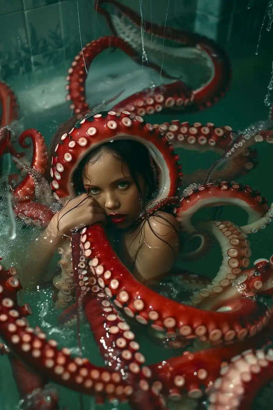 Cinematic Fashion with Cephalopods Midjourney提示词