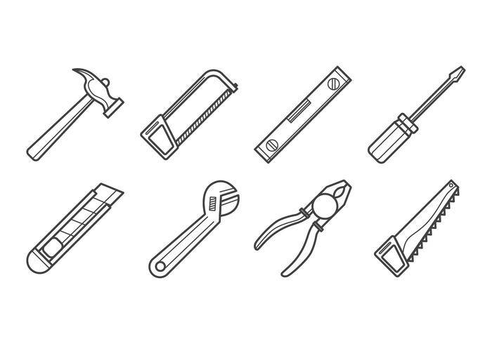 免费木匠工具图标矢量