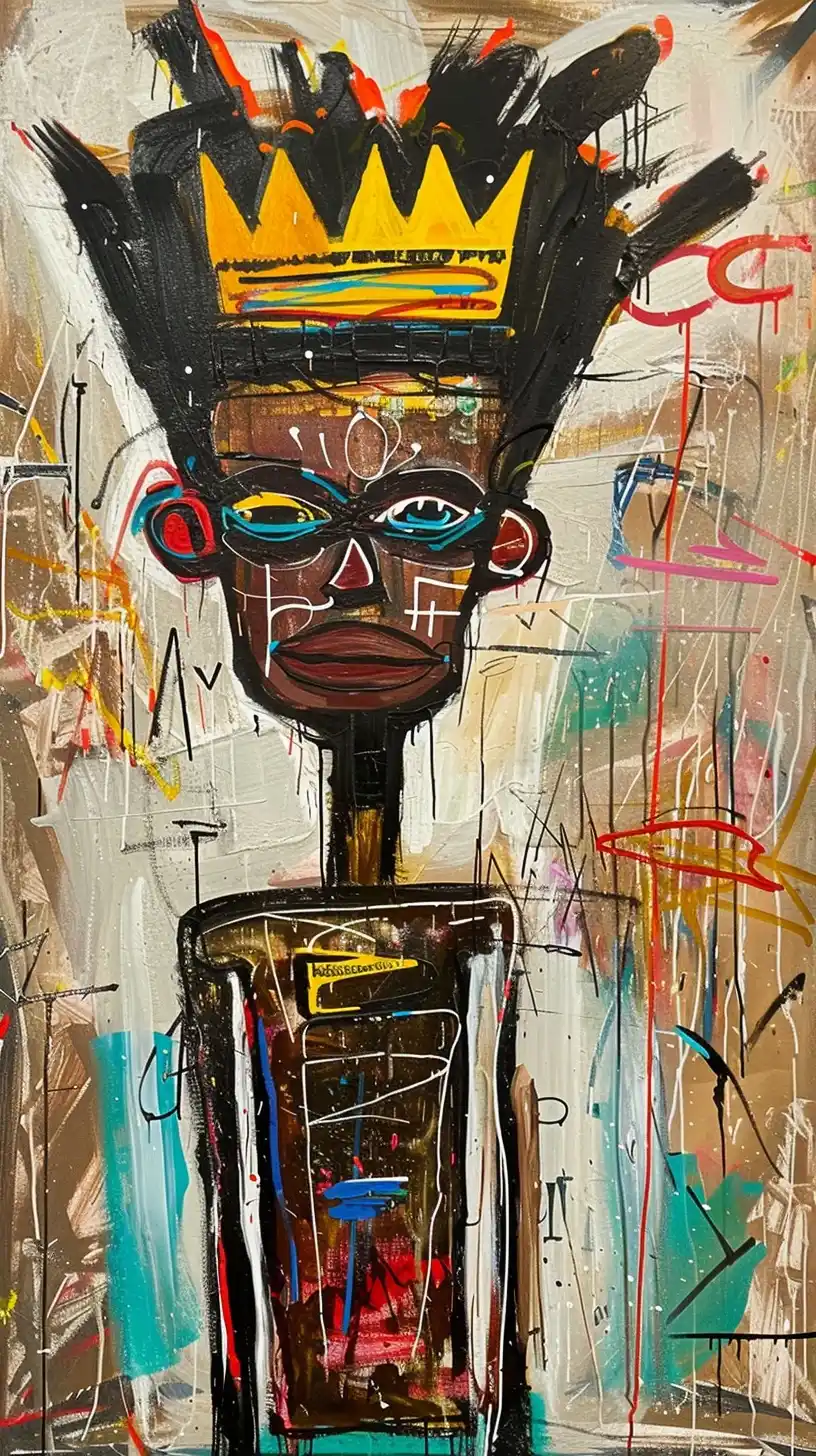 Basquiat-Inspired Skinny Guy Midjourney提示词