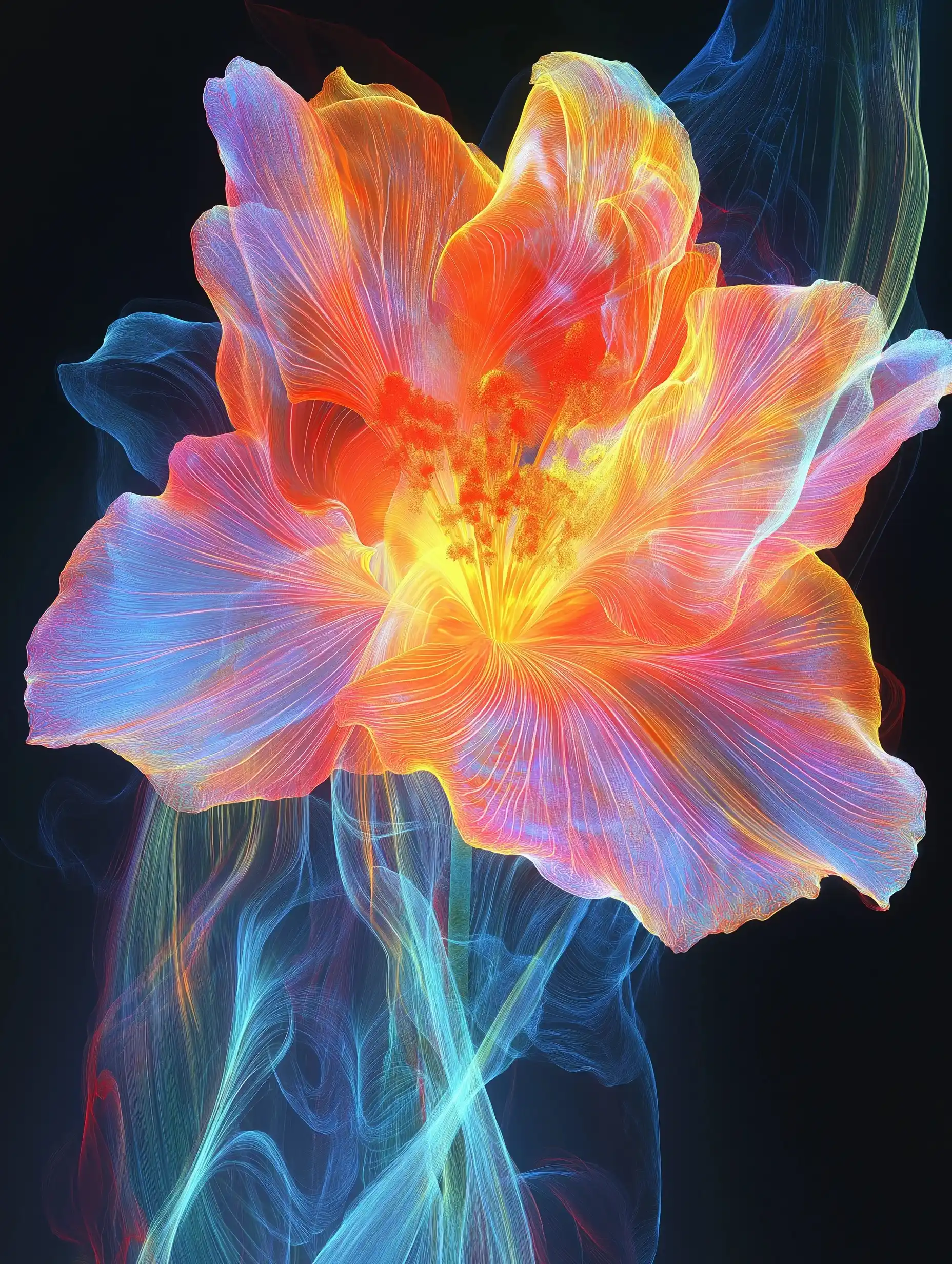 Ethereal Hydrangea Abstract Wallpaper Midjourney提示词