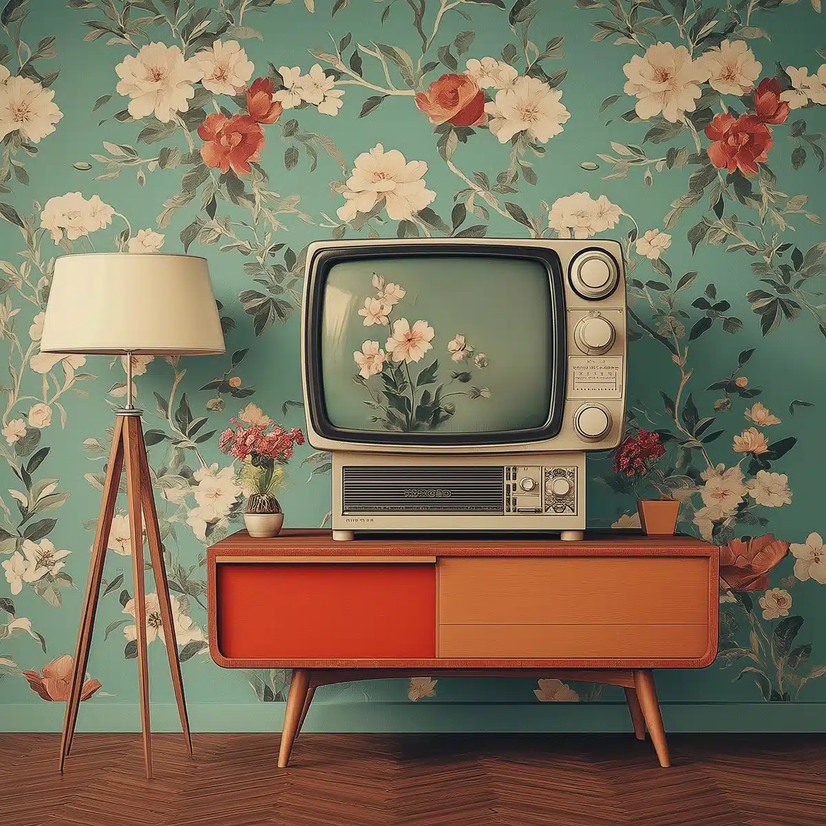 Vintage Living Room Illustration Midjourney提示词