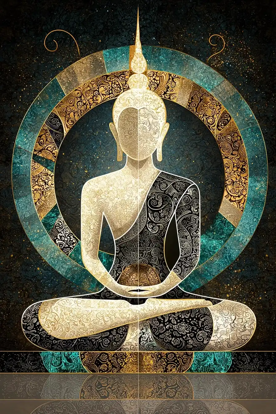 Realistic Buddha in Robe Midjourney提示词