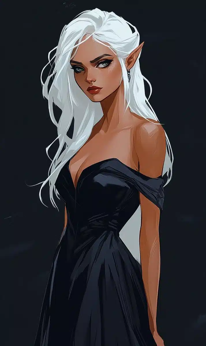 80s Fantasy Drow Warrior Illustration Midjourney提示词