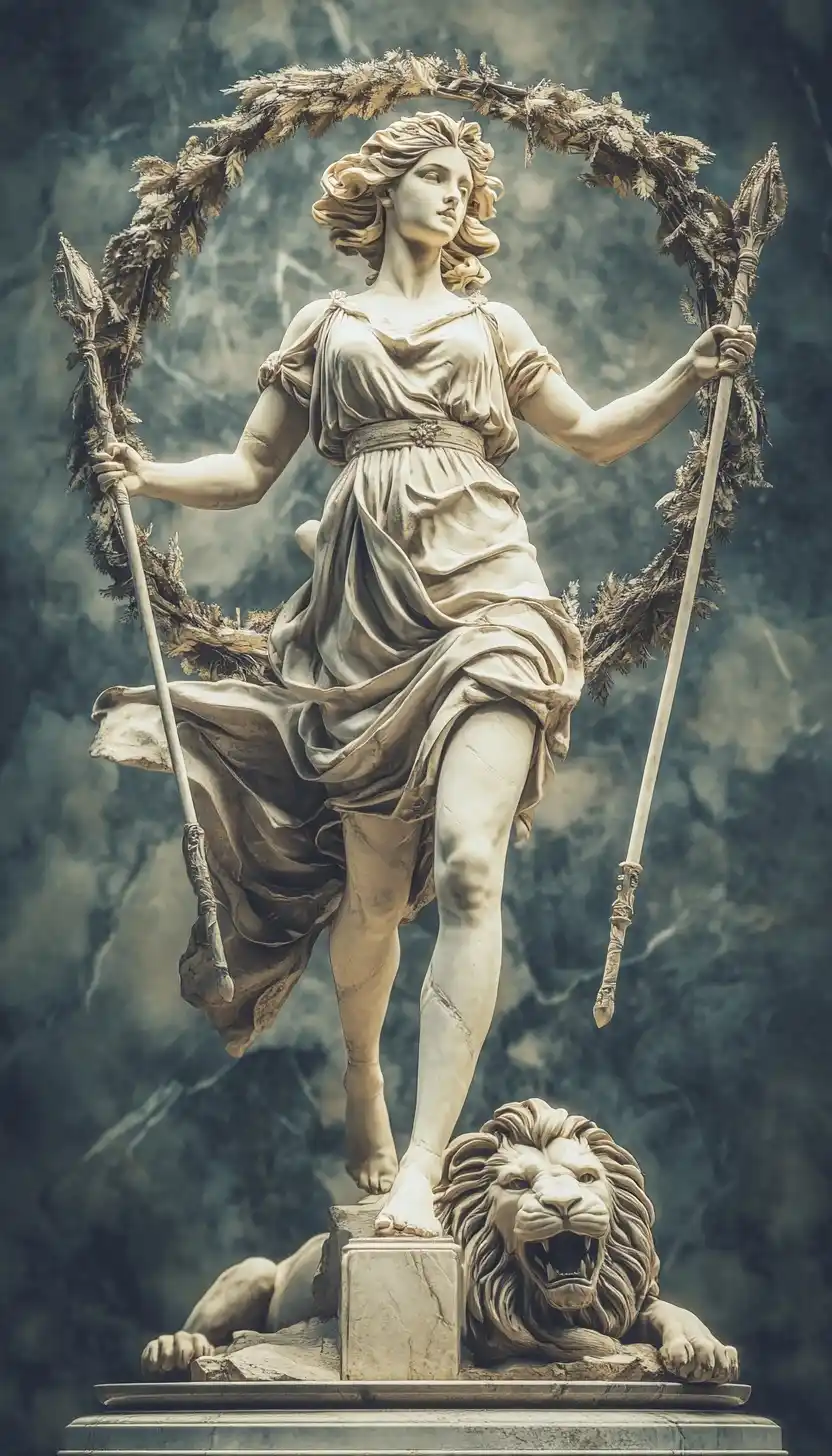 Victory Statue with Wands Midjourney提示词