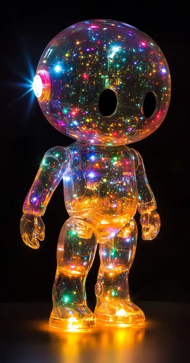 Translucent Gel Robot Sculpture Midjourney提示词