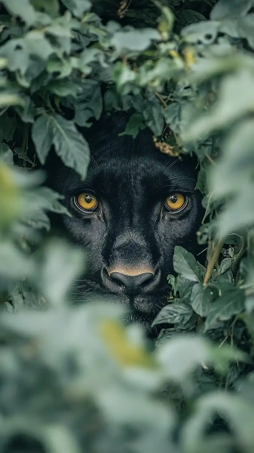 Black Panther in Foliage Midjourney提示词