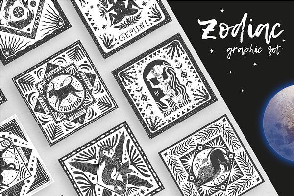 Zodiac graphic set