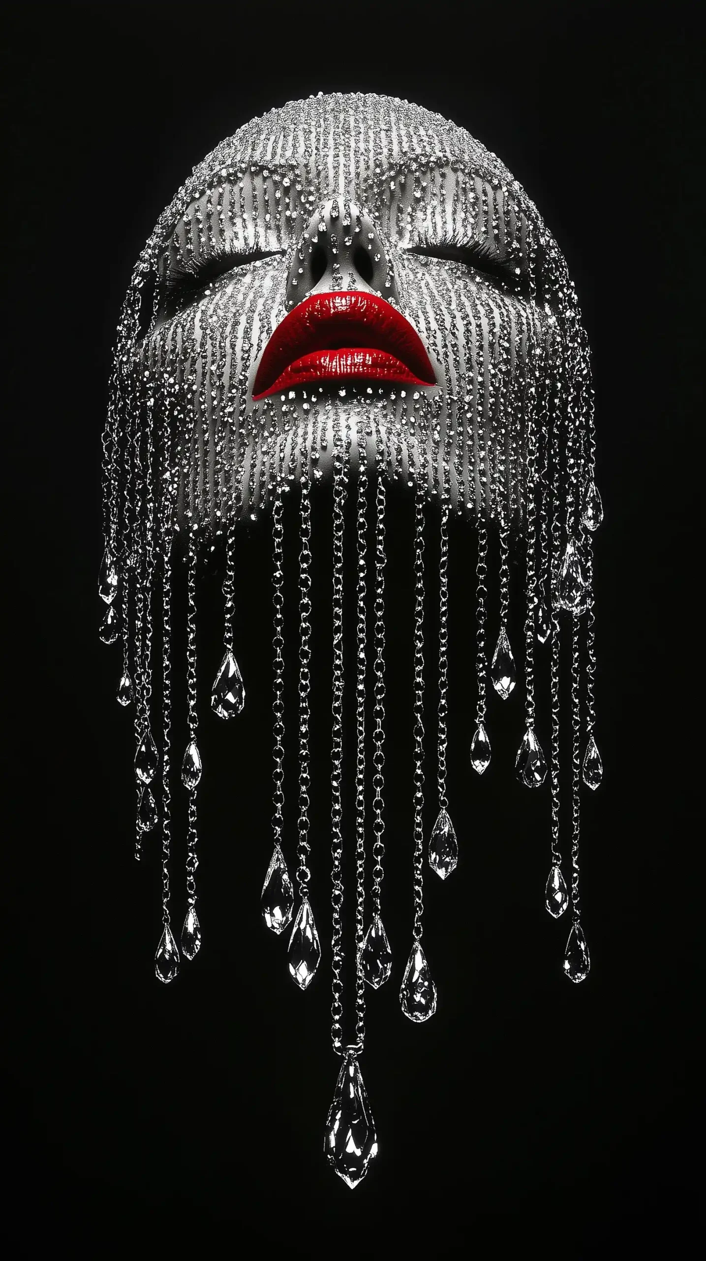 Symmetrical Face with Chains Midjourney提示词