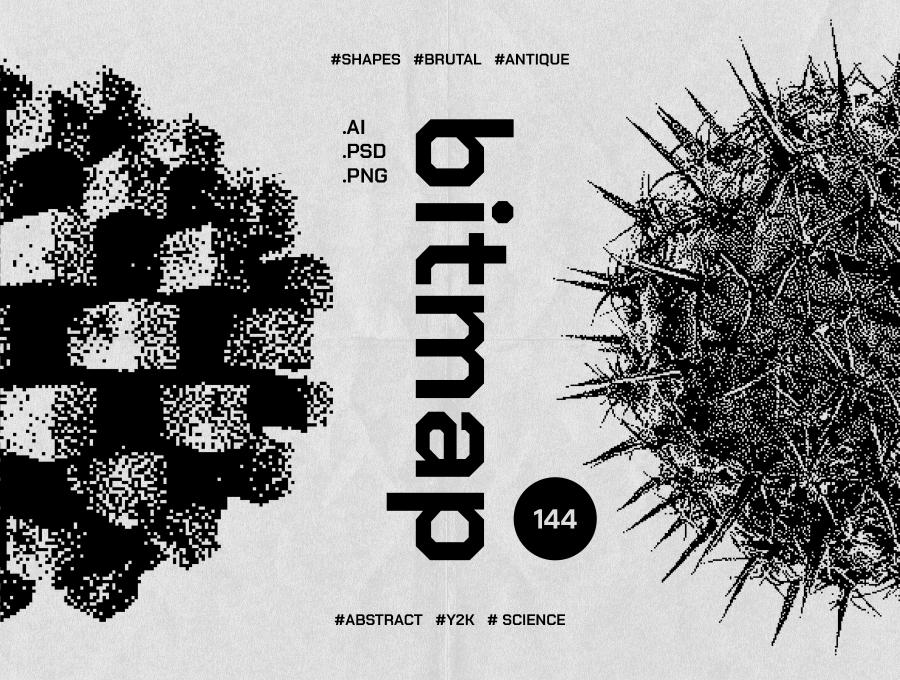 Dithering Bitmap Vector Shapes Collection未来主义，科幻和古代文明在这个包里等着你。