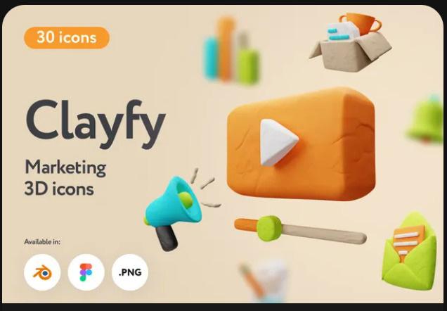 Clayfy Marketing 3D Icons