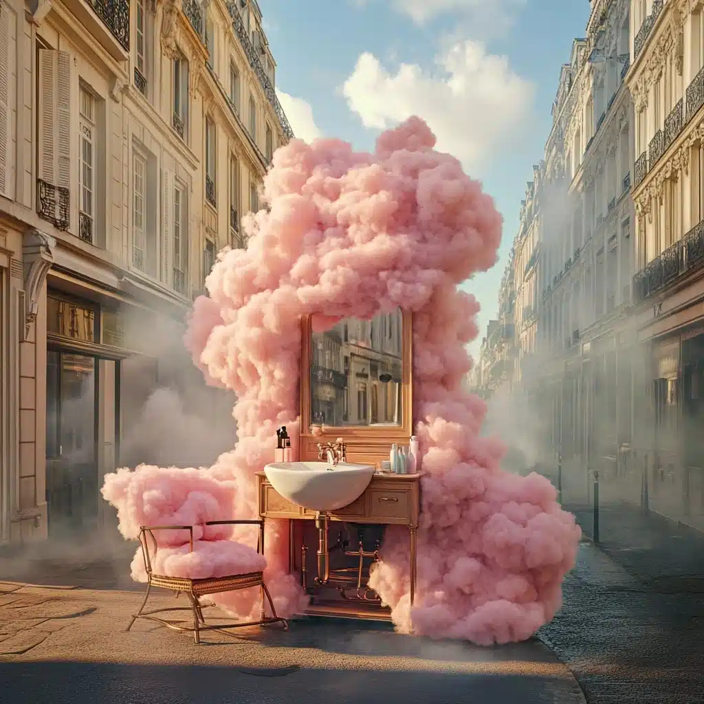 Realistic Pink Cloud Sink Midjourney提示词