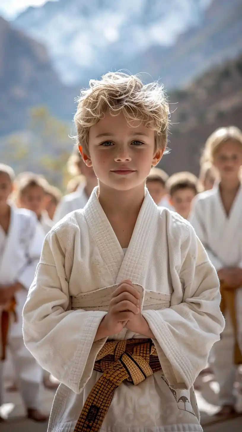 Judo Kids Mountain Scene Midjourney提示词