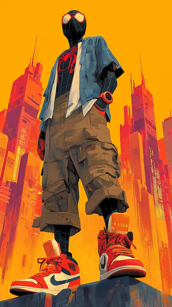 Futuristic Spider-Man in Streetwear Midjourney提示词