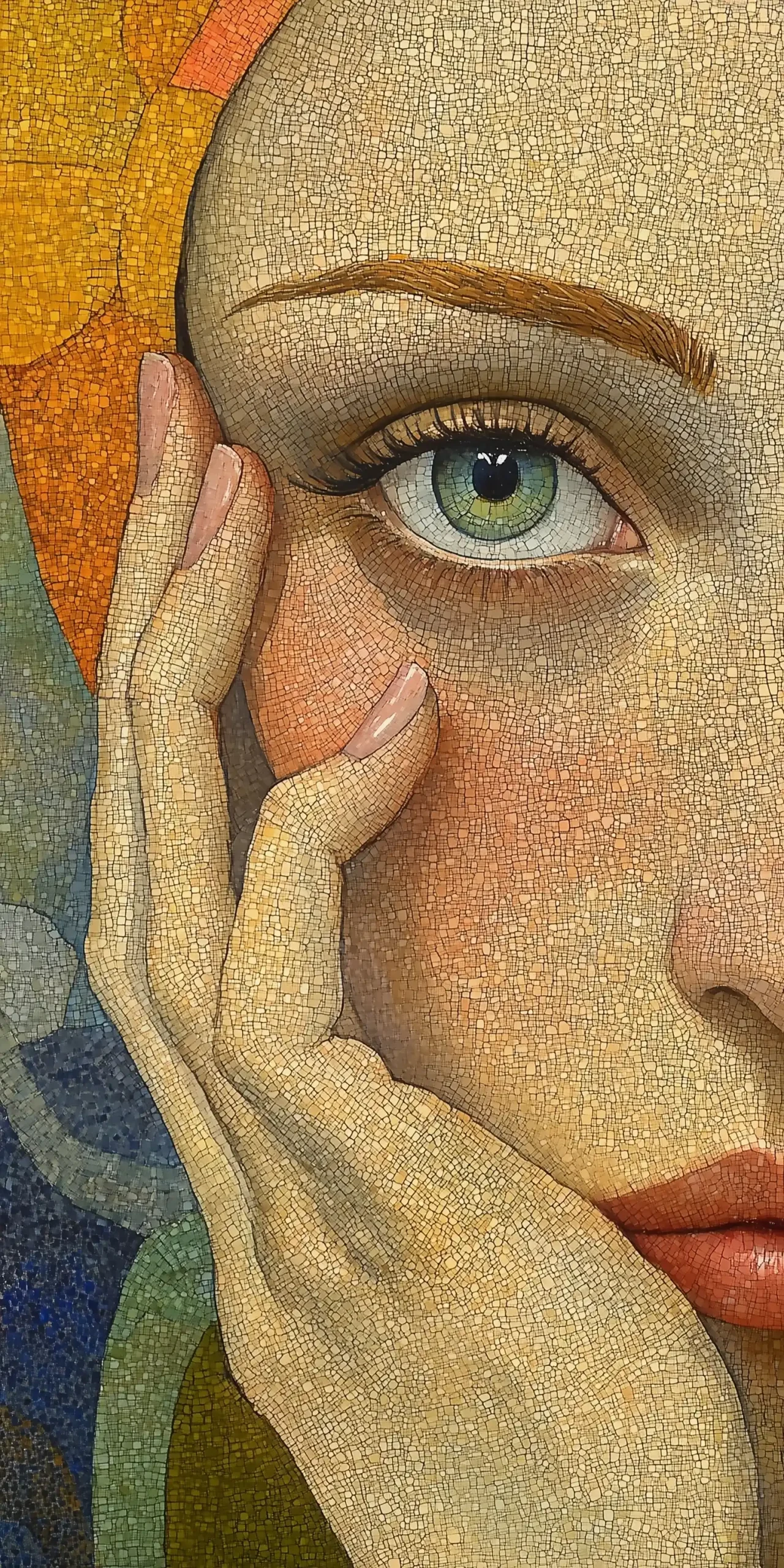 Art Deco Model in Pointillism Midjourney提示词