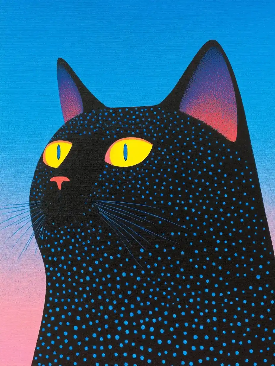 Blue Cat in Space Midjourney提示词