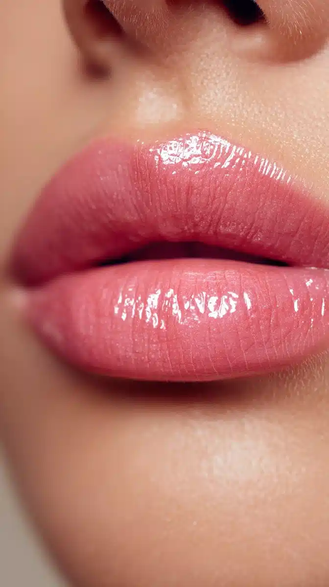Hyper-Realistic Lip Filler Close-Up Midjourney提示词
