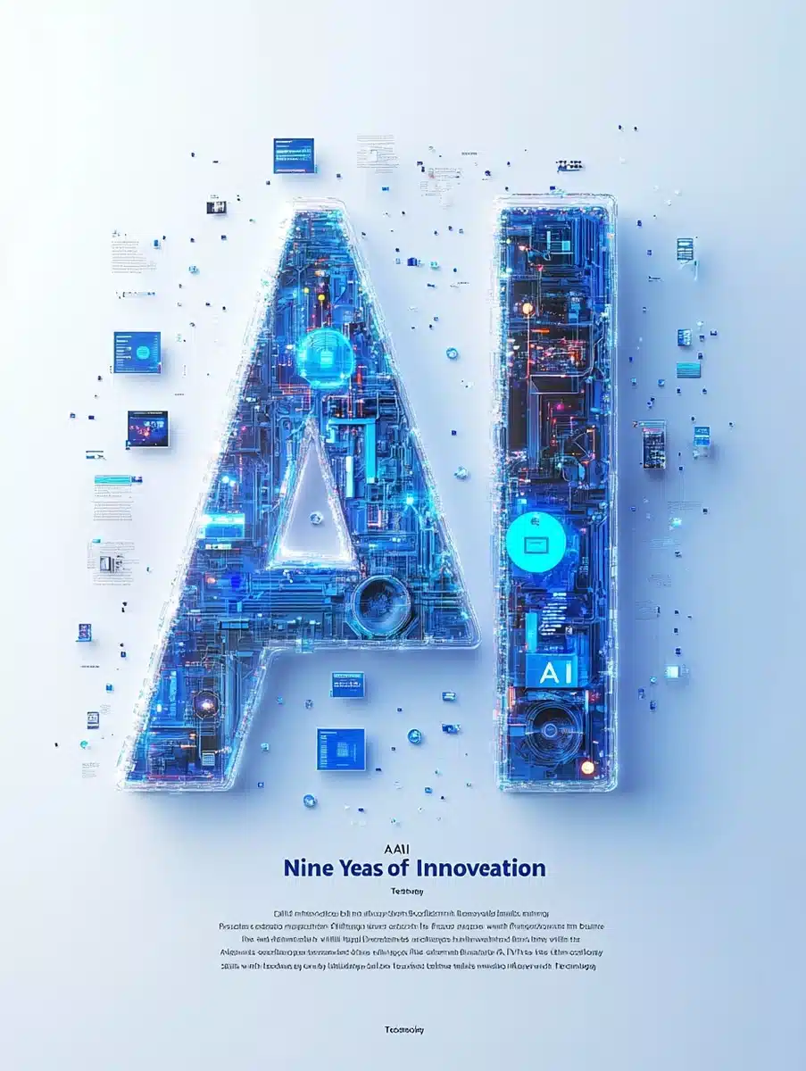 Modern AI Innovation Poster Midjourney提示词