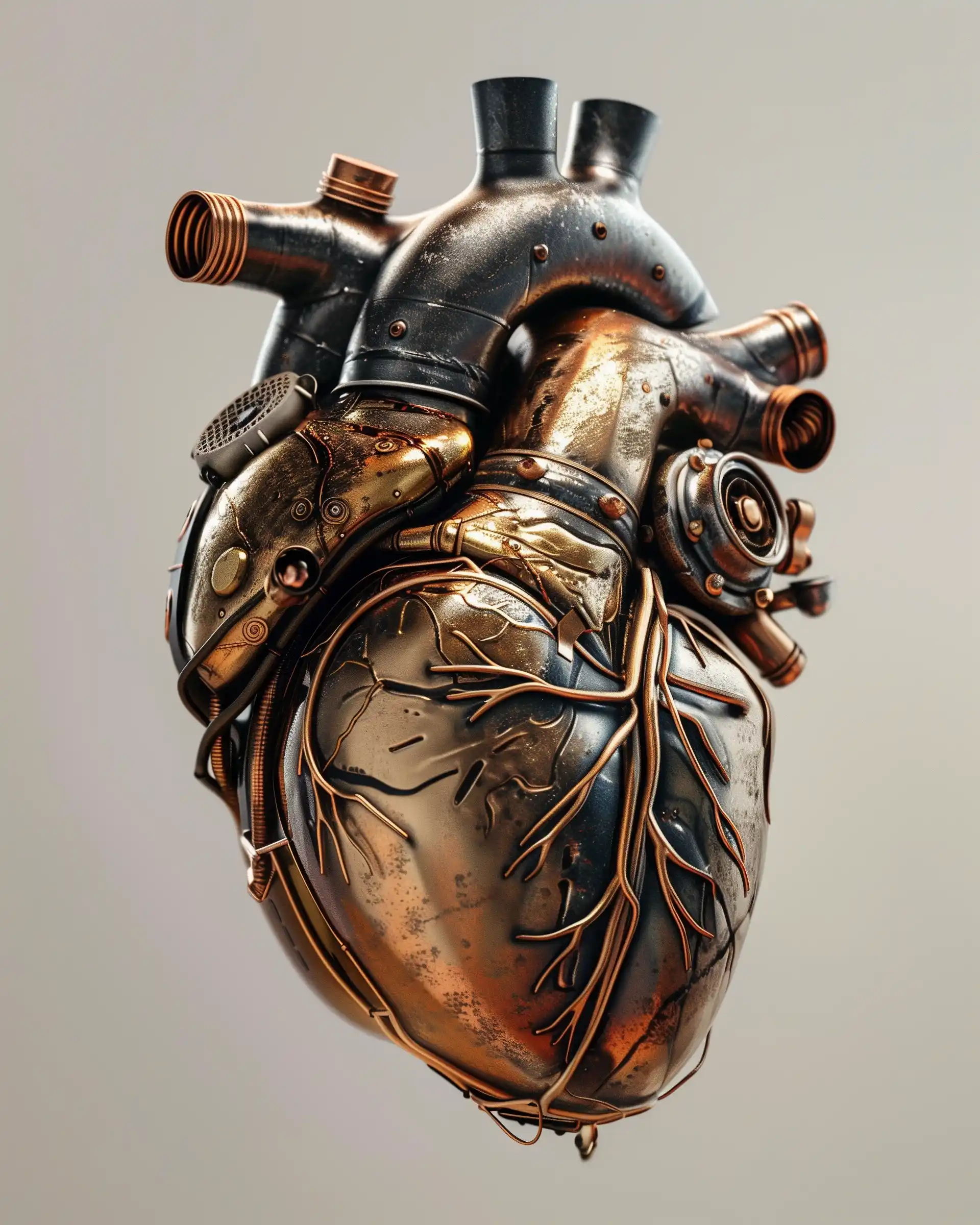 Steampunk Heart in Raw Style Midjourney提示词