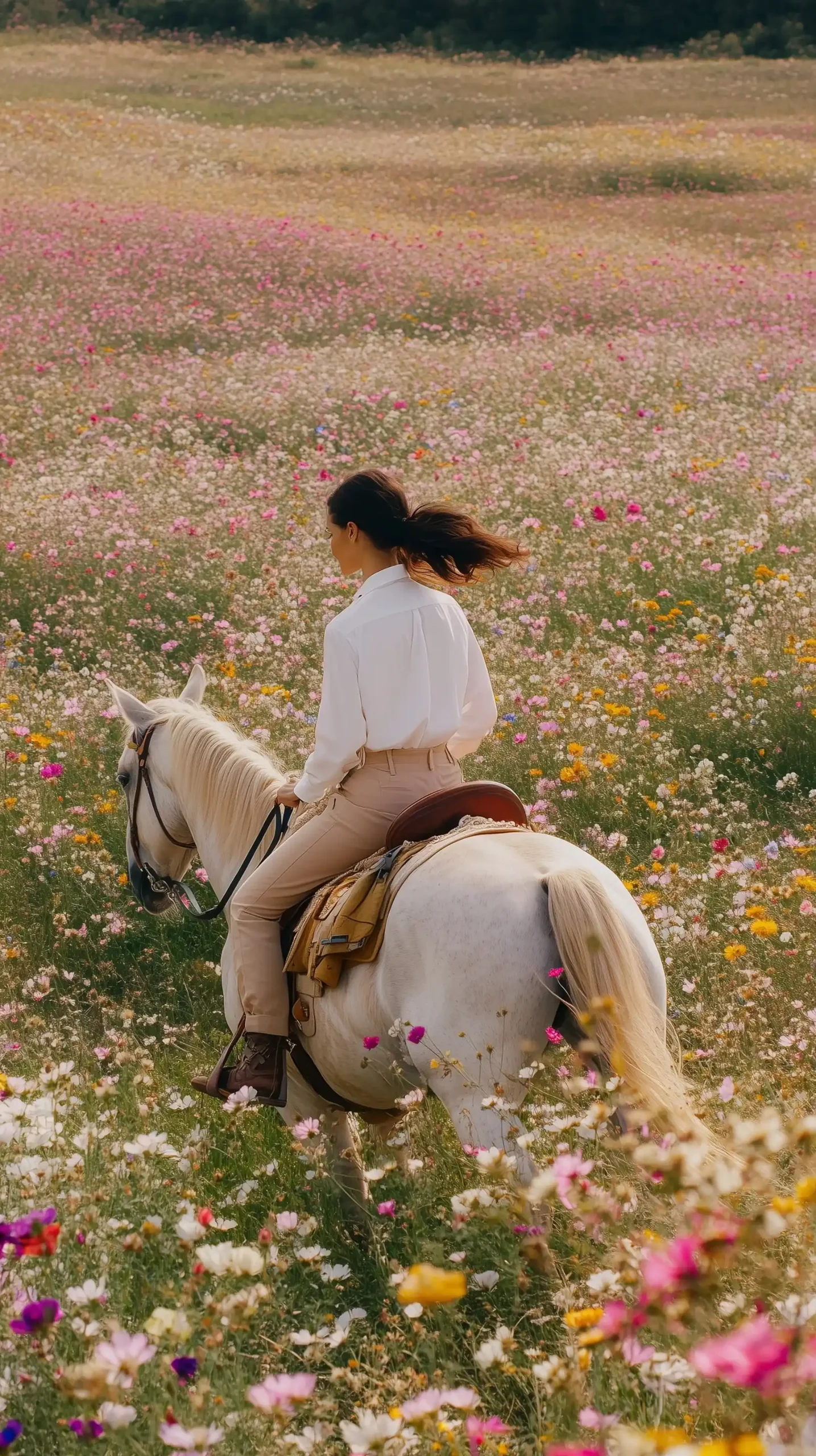 Cinematic Woman Riding Horse Midjourney提示词
