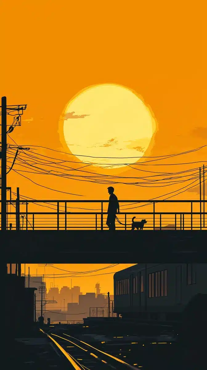 Vector Dog Walk Bridge Midjourney提示词