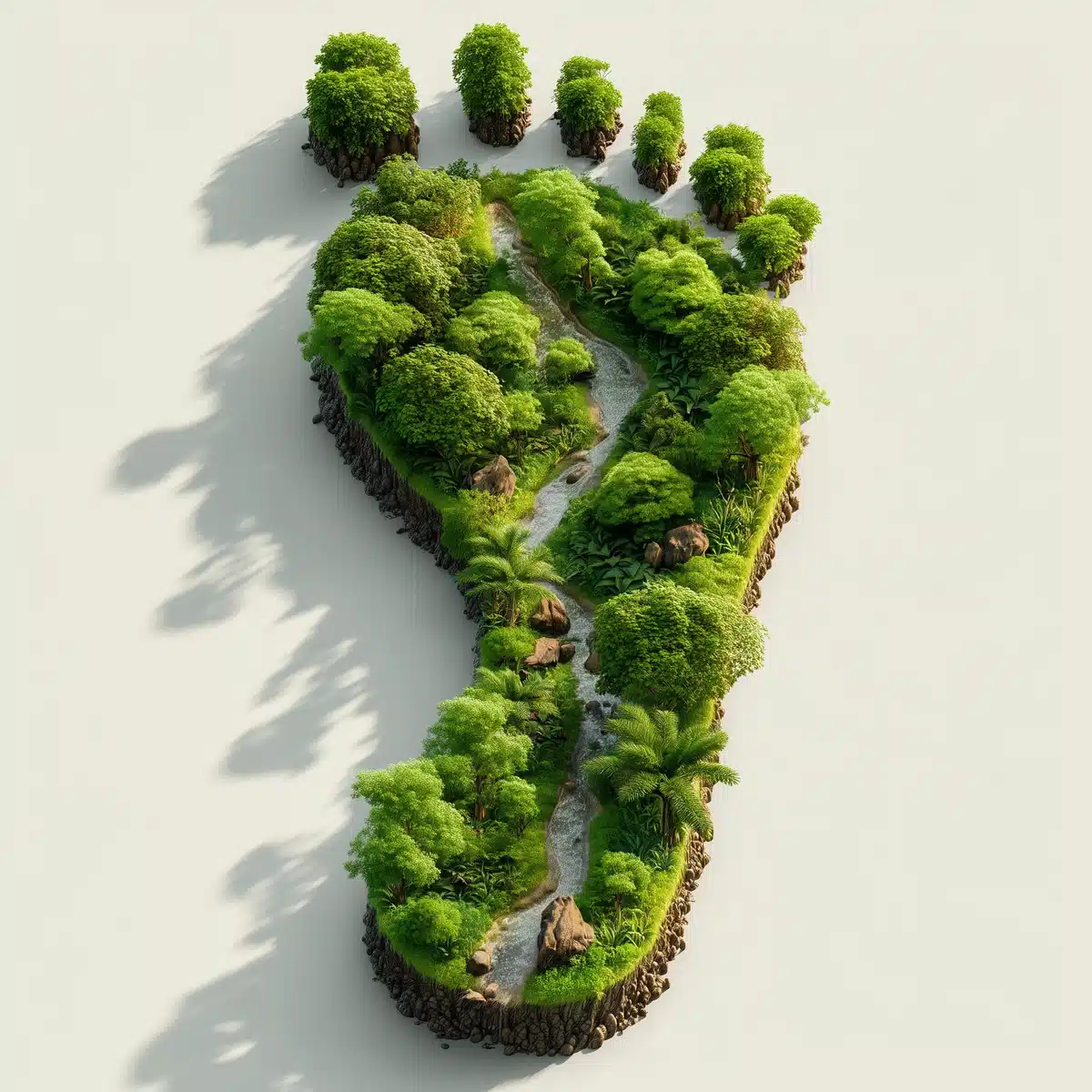 Tropical Jungle Footprint Illustration Midjourney提示词