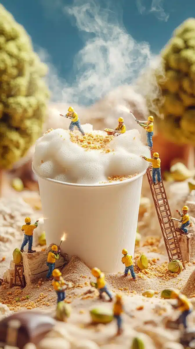 Macro Cup in Pistachio Land Midjourney提示词