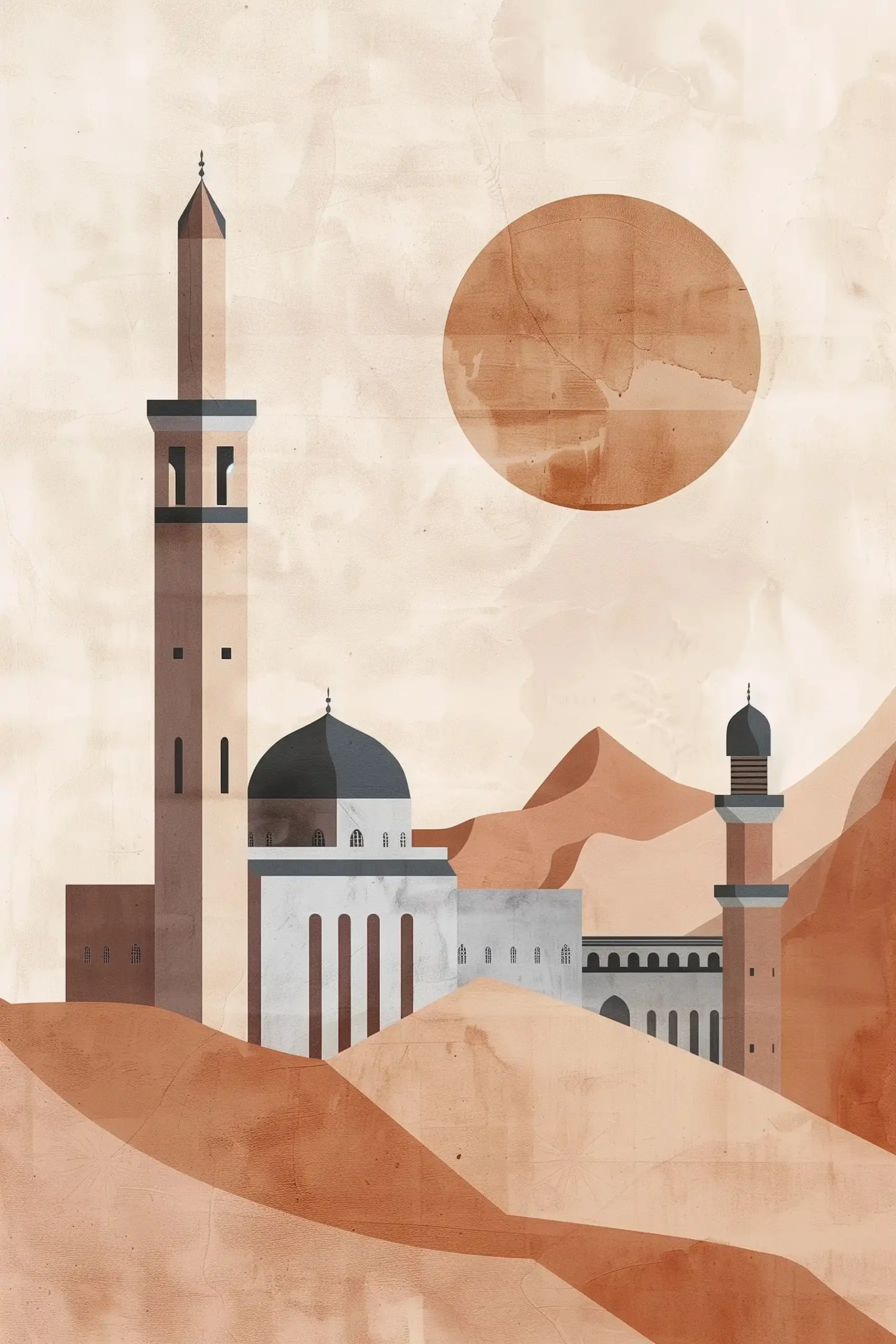 Boho Masjid Al-Haram Midjourney提示词