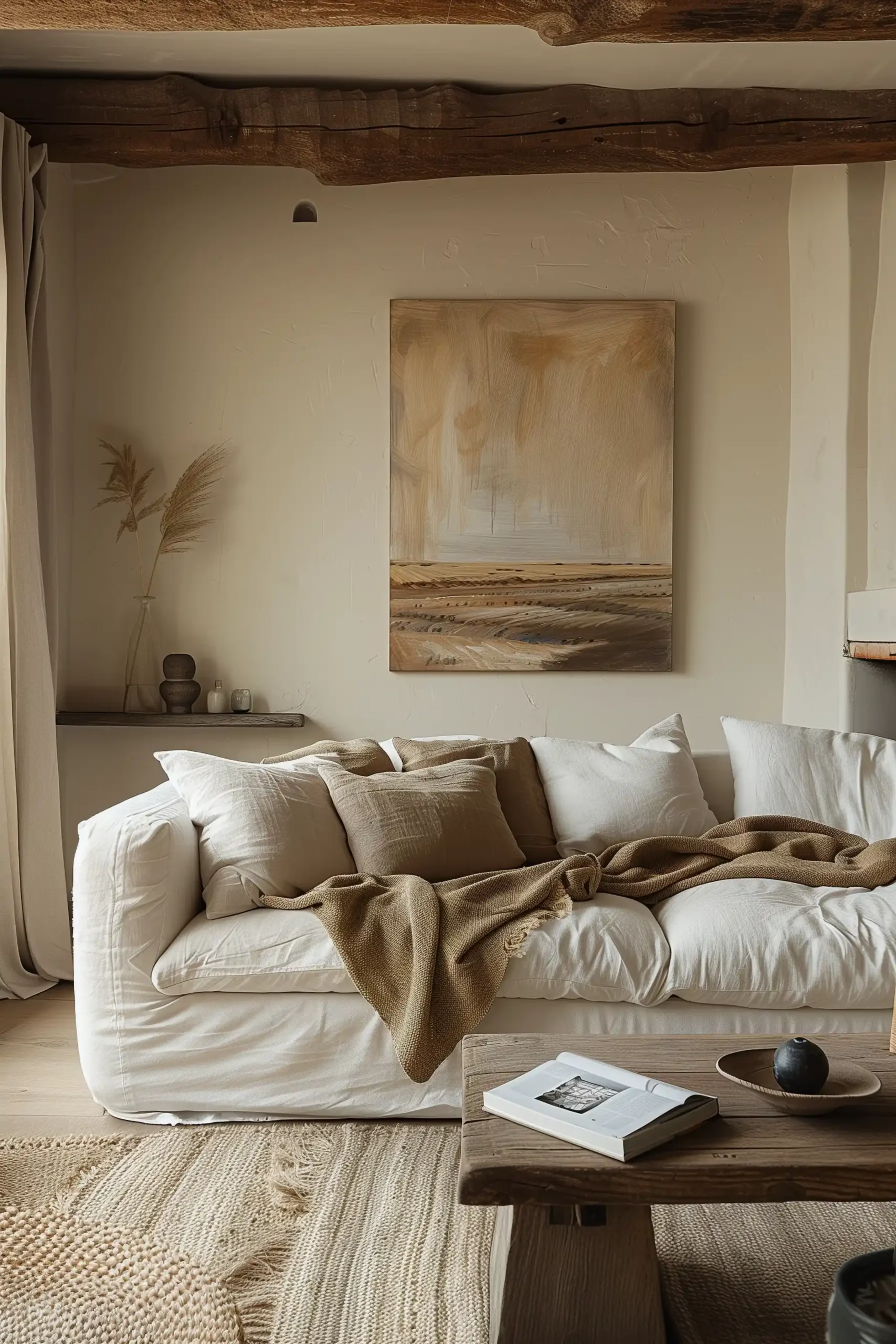 Bedroom with Painting Midjourney提示词