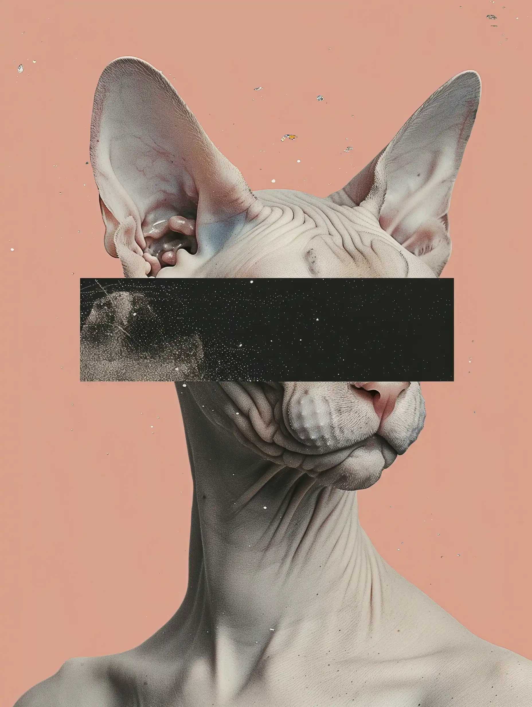 Collage Sphynx Editorial Midjourney提示词