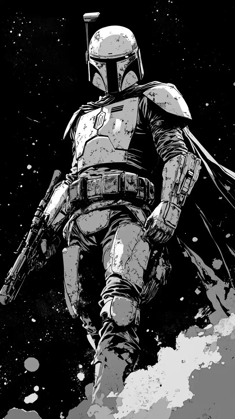 Boba Fett Comic Inked Midjourney提示词