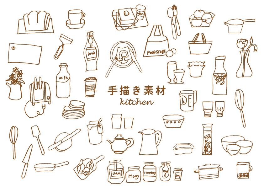 手绘厨房材料