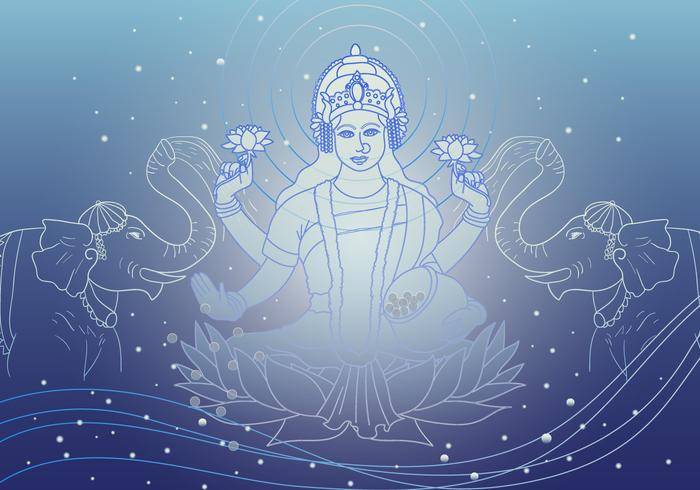 Lakshmi财富传染媒介的女神
