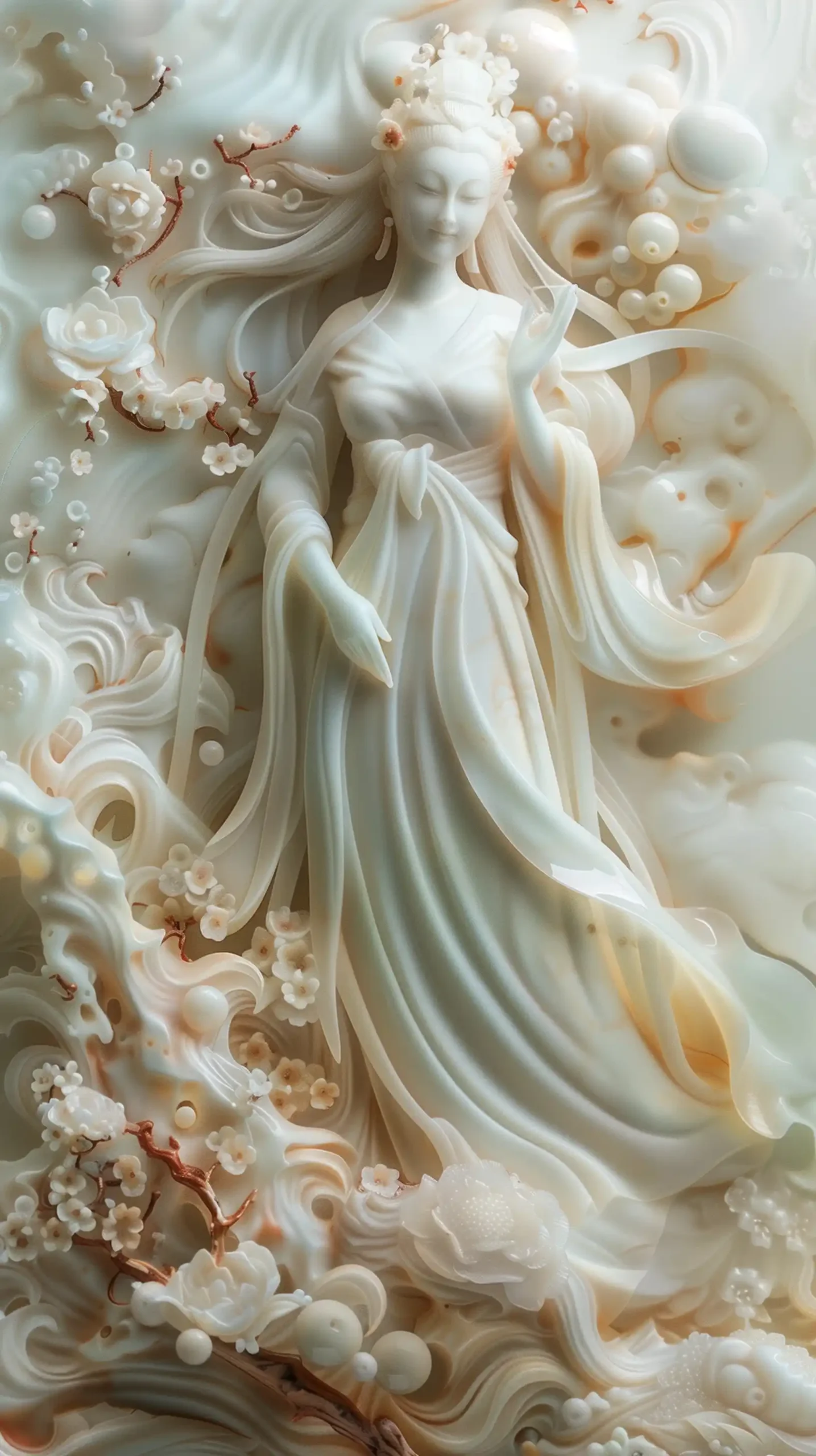 Ethereal Jade Goddess Repairing Midjourney提示词