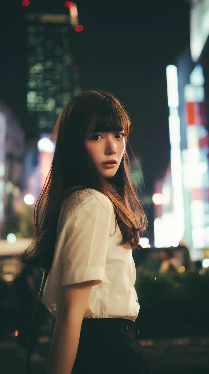 Japanese Model in Cityscape Midjourney提示词